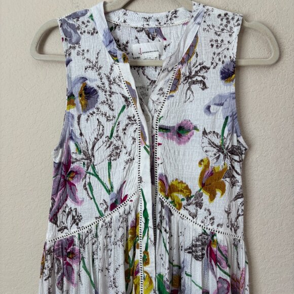 Anthropologie Nia Boho Floral Tunic Button Front Top - Picture 4 of 13